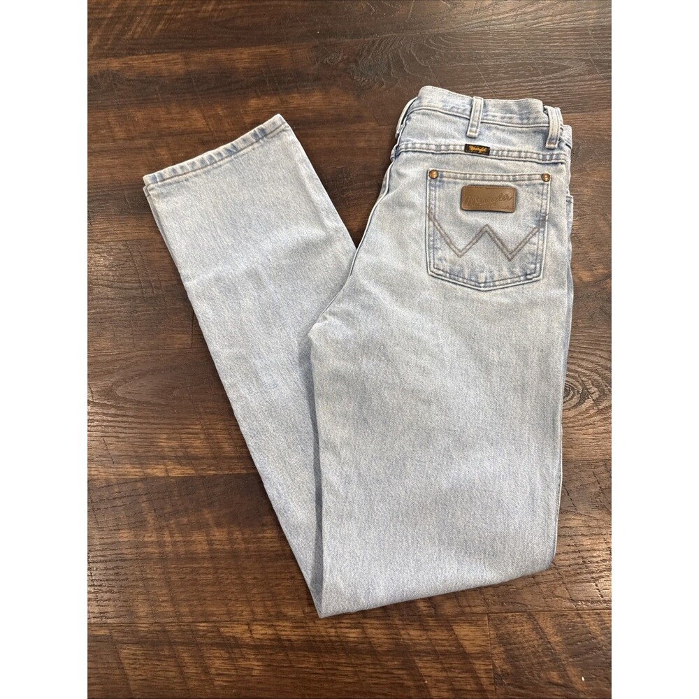 Wrangler Jeans Mens 33x36 Light Wash Blue Denim Cowboy Cut Straight Leg 936GBH